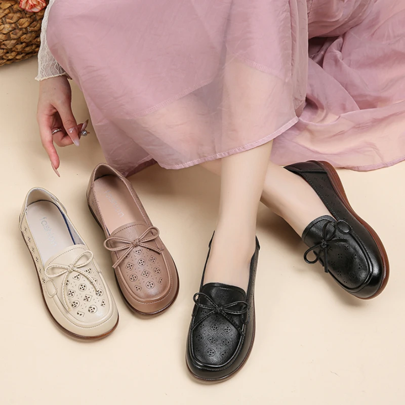 Туфли женские на низком каблуке оксфорды с геометрическим рисунком Повседневная