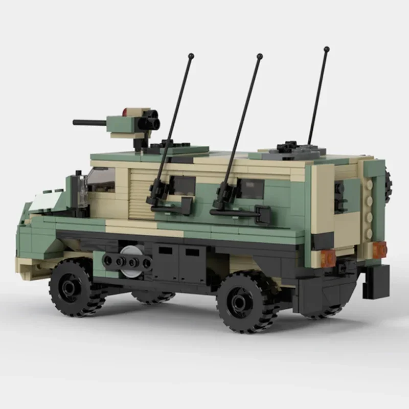 Модель военного автомобиля Moc строительные кирпичи Bushmaster Troop Carrier технология