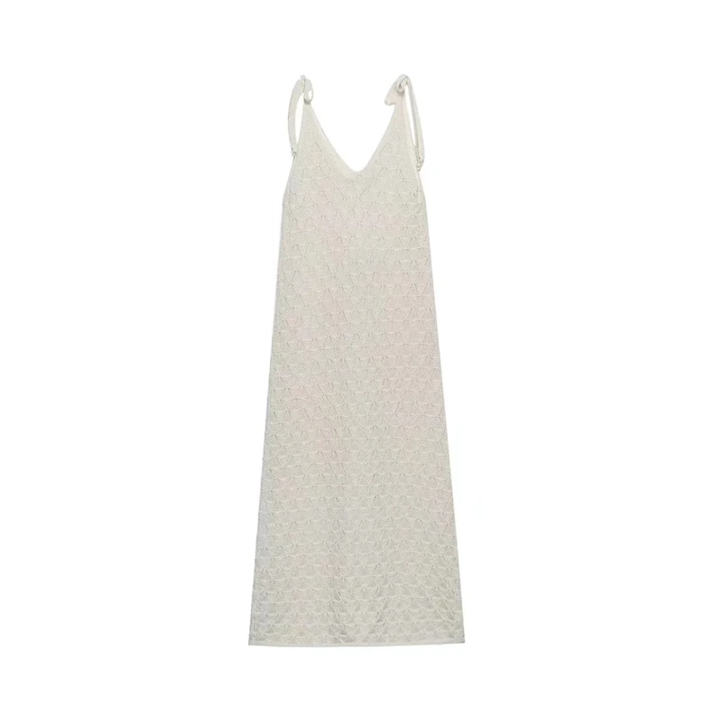

Summer New Sexy Slim V-Neck French Cutout Knit Loose Sling Dress