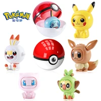 pokemon face change figure balls model pikachu eevee anime toy action figure collect pokemon ball doll children toy gift