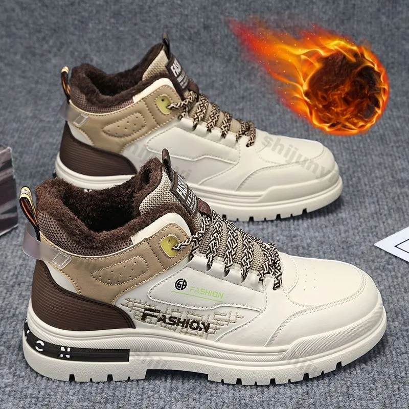 Зимние мужские ботинки плюшевые очень теплые 2024 новые удобные уличные