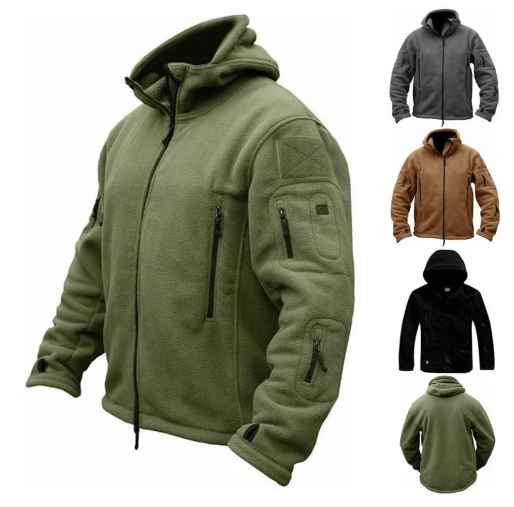 Men Winter Jacket Thermal Fleece Tactical fashion Outdoors Sports Hooded Coat Military Softshell Hiking Outdoor Army Men Jacket