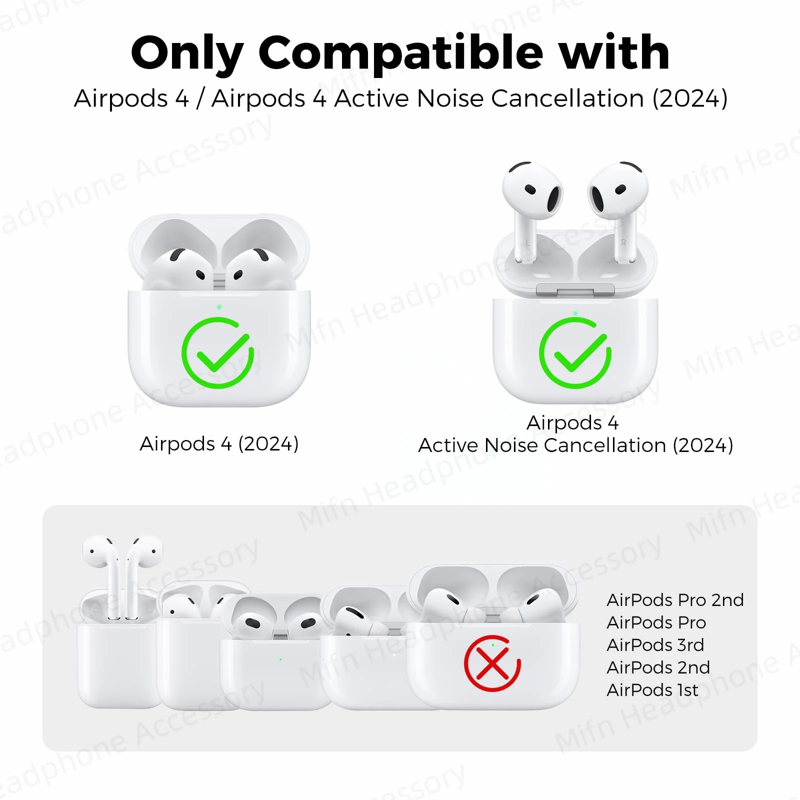 Кожаный чехол для AirPods 4 цвет в ассортименте