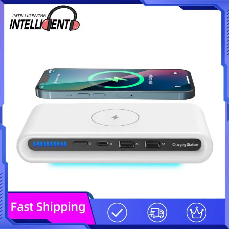 

Multifunctional 4 In 1 Usb Type C Fast Charger With Ambient Light Charging Pad 15w Charging Dock Station Phone Accessories