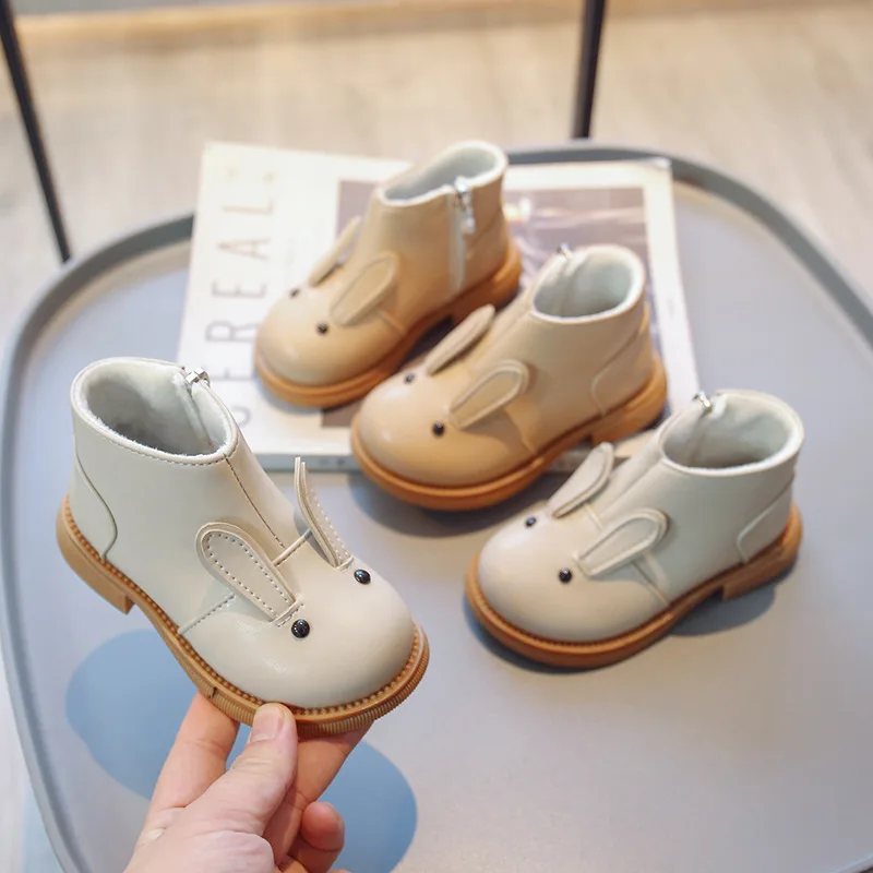 

Cute Cartoon Girls Boots 2023 Autumn Winter New Children Cotton Thicken Warm Boots Kids Soft Bottom Non-slip Fashion Boots