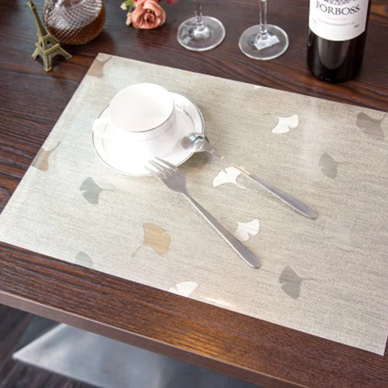 

Light Luxury Waterproof And Easy To Clean Ginkgo Leaf Restaurant Household Insulation Mat Table Mat Tea Coaster