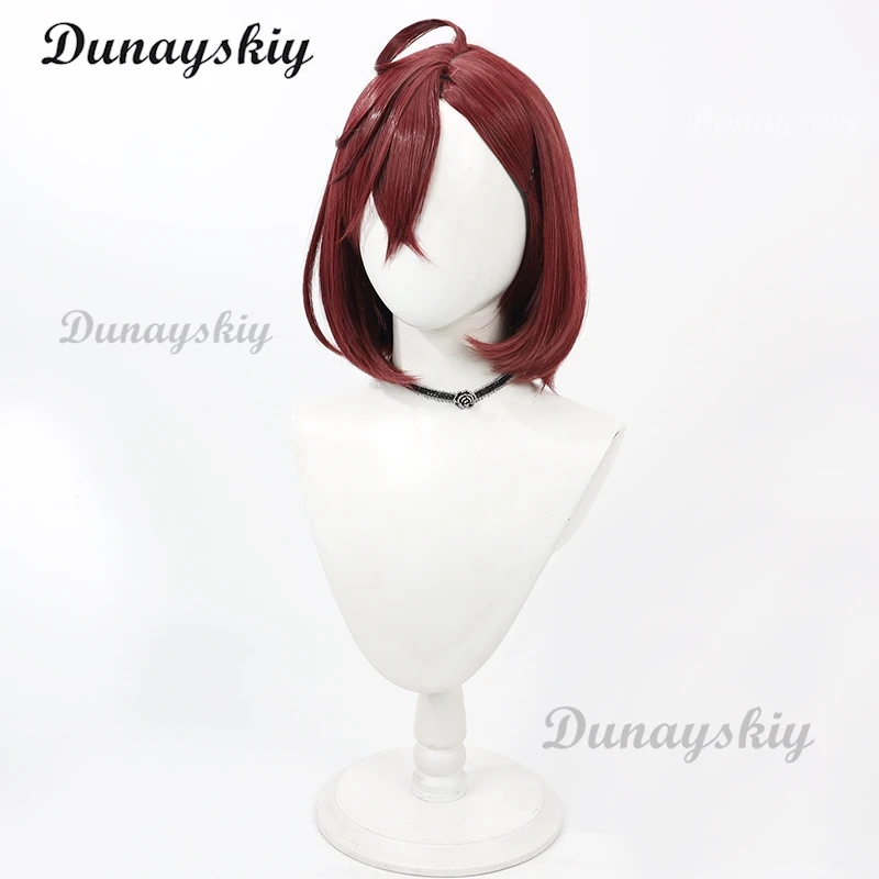 Аниме Дандан Косплей Момо Аяс Парик Короткий Винно Красный Бобо Термостойкие