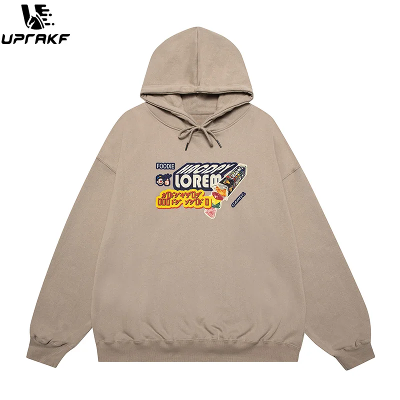 Толстовка с капюшоном и принтом конфет в стиле Харадзюку