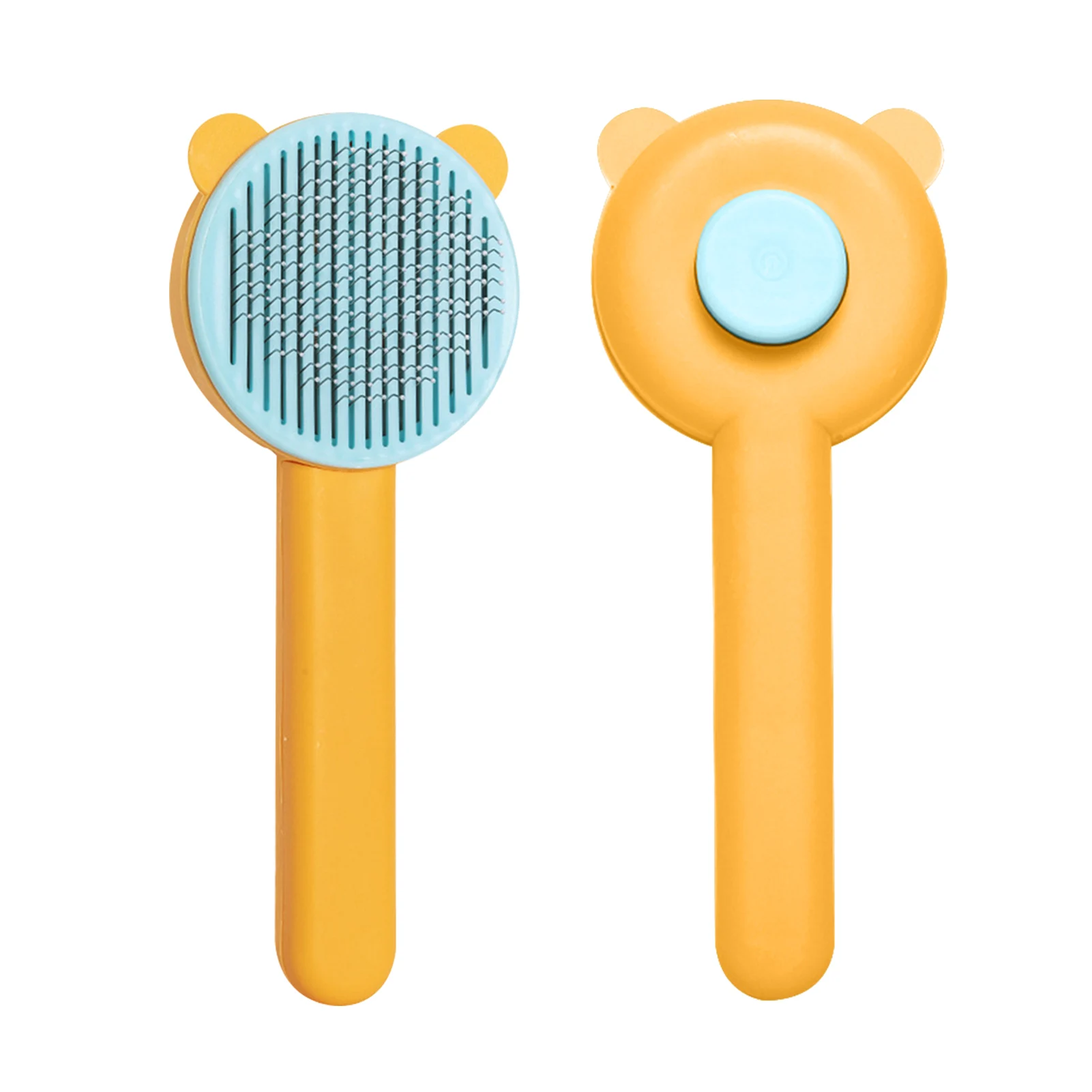 

PP For Dogs Cats Grooming Slicker Comb Easy Clean Pet Brush Non Slip Press Button Hair Remover Smooth Self Cleaning Soft Safe