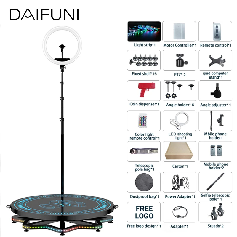 

DAIFUNI 360 Photo Booth High Quality Photobooth Stand Machine Selfie Camera Control For People Photocall Wedding Birthday Party