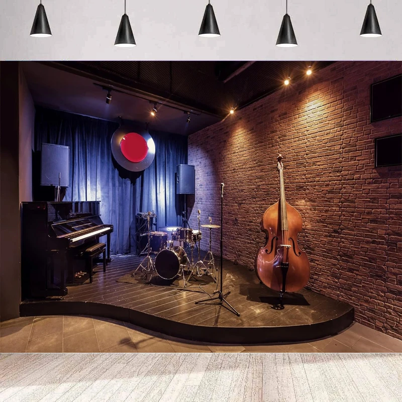 Фон для фотосъемки с изображением современного джазового бара клуба паба кафе