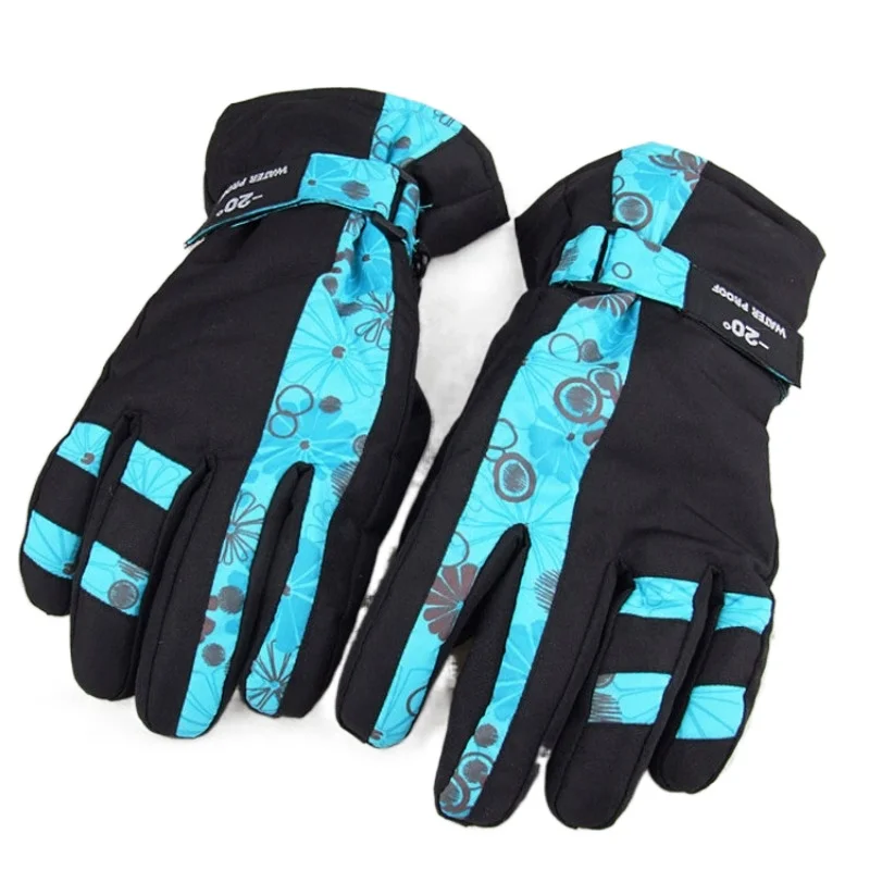 

Winter Ski Gloves Outdoor Mountain Climbing Cycling Waterproof Windproof Plush Thick Warm Sports Glove Men Women Finger Mittens