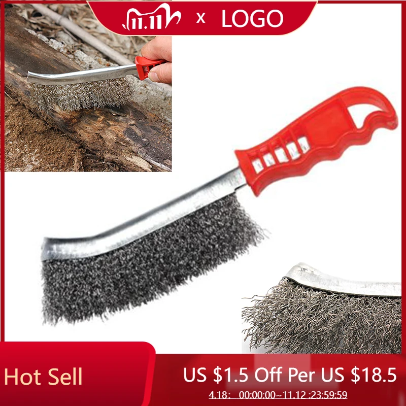 

Stainless Steel Wire Brush Non-slip Easy Grip For Cleaning Metal Rust Removal Welding Seam Preparation