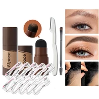 14 in 1 eyebrow stamp set natural waterproof hairline filling powder eyebrow styling stick eyebrow cutter eyebrow template brush