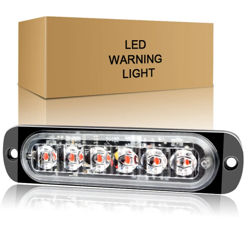 

6LED Truck Side Lamp Ultra Thin Motorcycle Pickup Flash Lamp 12-24V Universal Signal Lamp Decorative Lamp