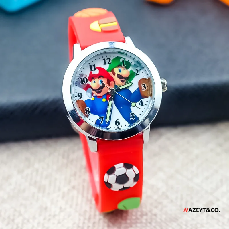 

Original Super Mario children wrist watches student anime cartoon waterproof quartz silica gel kids birthday gifts watches toy