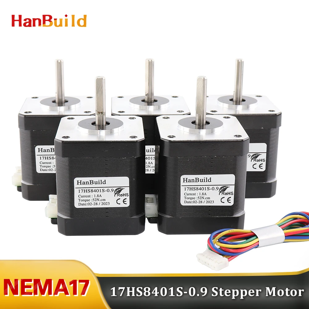 

5pcs 12v 42 Stepper Motor 48mm 52N.cm 4-lead Nema17 1.8A 17HS8401S for DIY 3D Printer CNC Robot Nema17 Stepper Motor