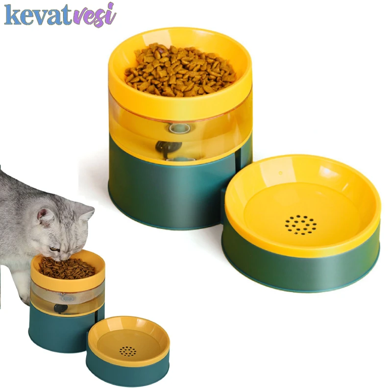 

Pet Cat Automatic Feeder 2 In1 Cat Food Bowl Large Capacity Water Dispenser Dog Water Dispenser Pet Feeding Bowl Pet Supplies