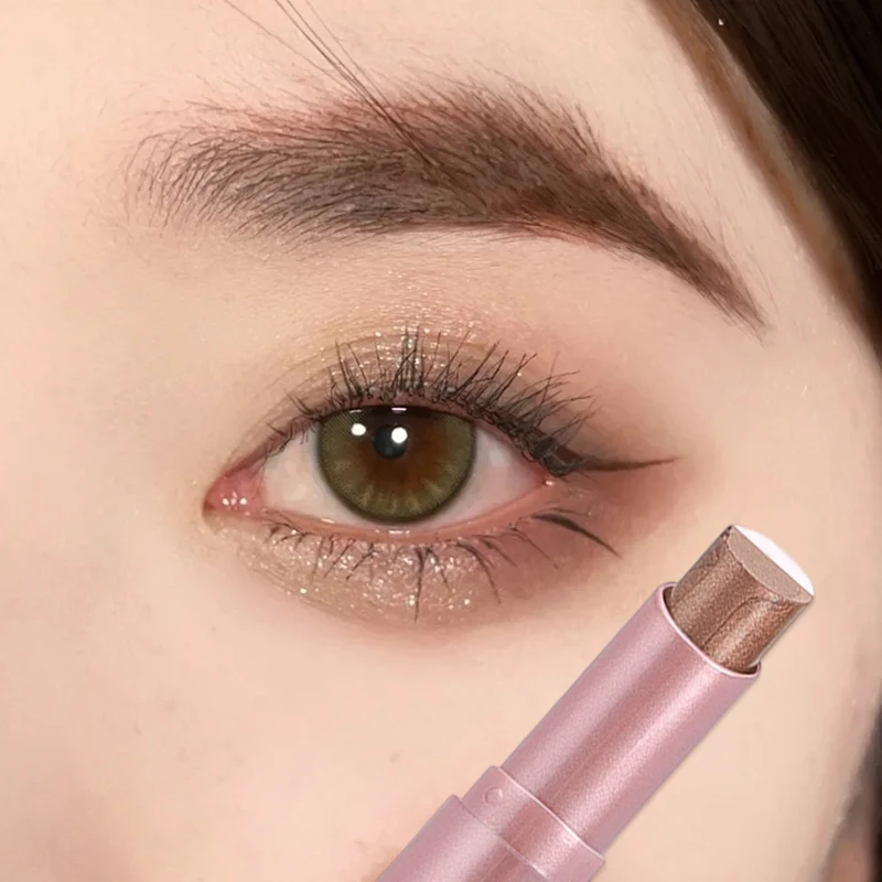 Матовые блестящие тени для век 2 в 1 стойкие водостойкие перламутровые мерцающие