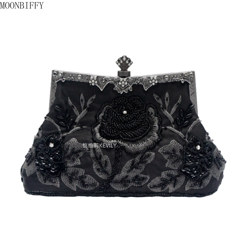 

Vintage Jewelry Bag Hand Embroidered Cheongsam Bag Dinner Bag Embroidered Handbag Makeup Bag Cosmetic Bags