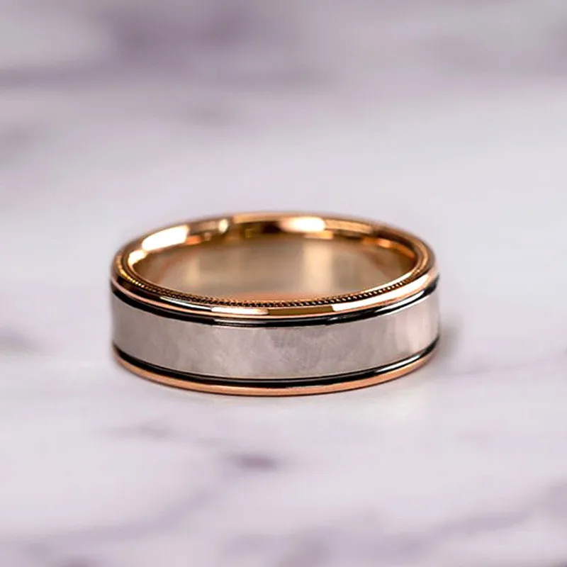 Zircon Stainless Steel Rings 3 Pcs Set Rose Gold Color Couple For Women And Men Lover Wedding Engagement Jewelry Gift - купить по