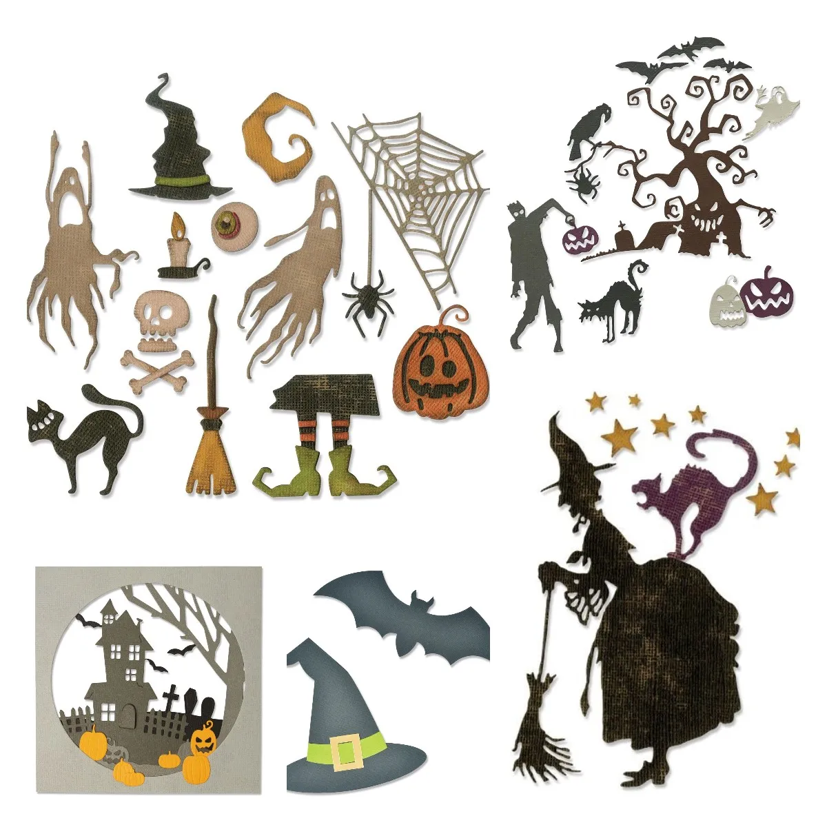 

Halloween Hat Bat And Buckle Metal Cutting Dies Diy Scrapbooking Photo Album Decorative Embossing Papercard Crafts 2023 New