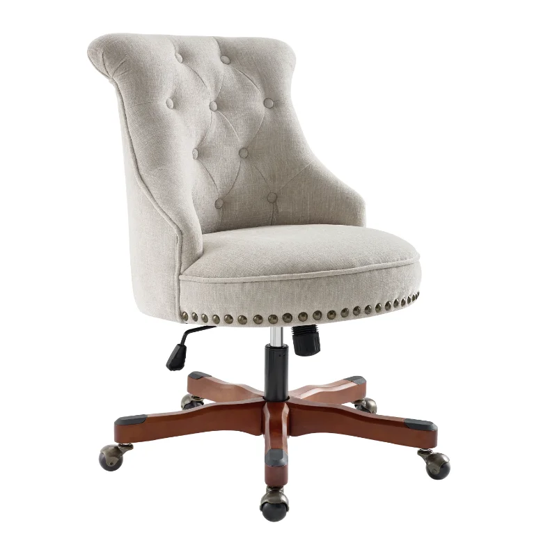 

Linon Sinclair Manager's Chair with Adjustable Height & Swivel, 275 lb. Capacity, Off-White