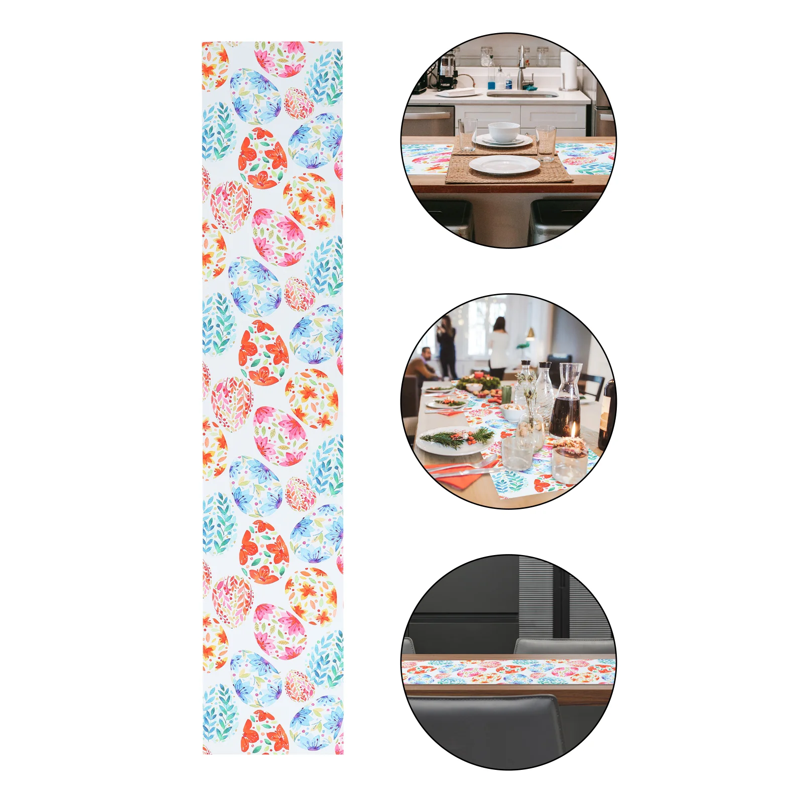 

1pc Delicate Home Restaurant Table Runner Rural Style Easter Themed Tablecloth