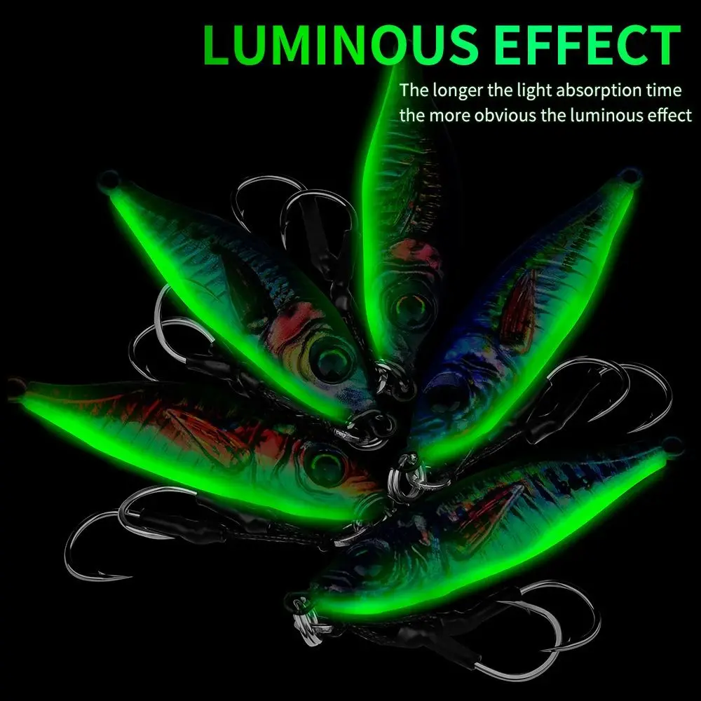 

30g/40g 3D Printed Fishing Lure Durable jigging Metal Fishing Tackle 3D Eyes Lifelike Artificial Bait Fishing