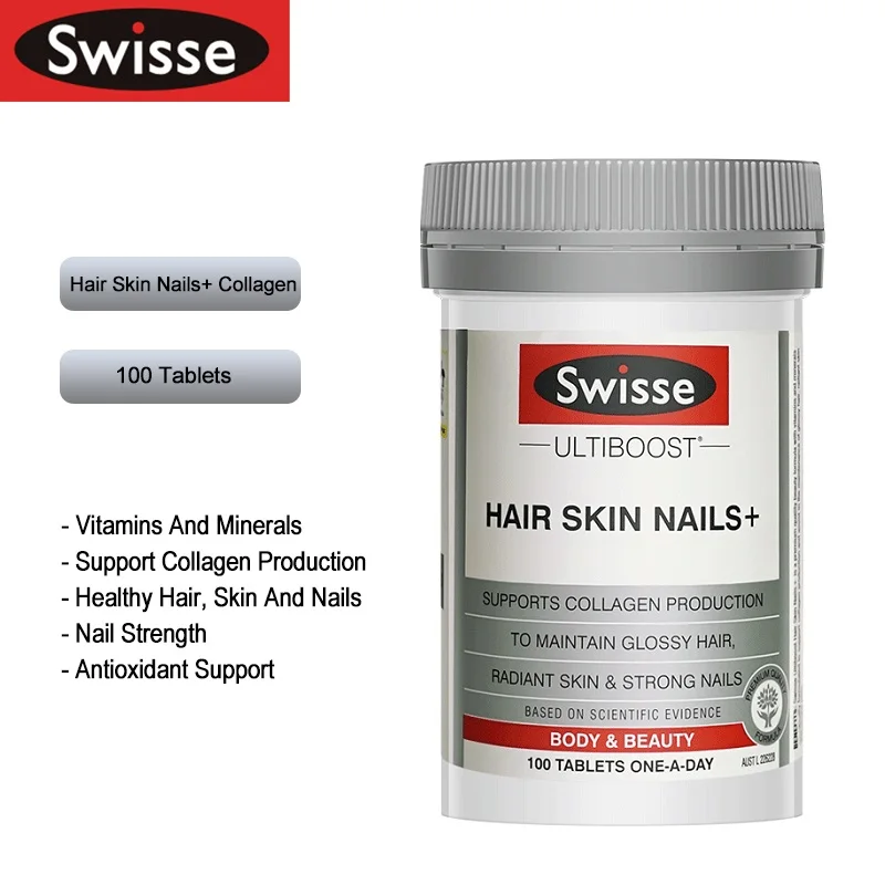 

Australia Swisse Hair Care Skin Nail Care Collagen 100 Tablets Bellezza Protein Capsules for Women Health & Wellness Supplements