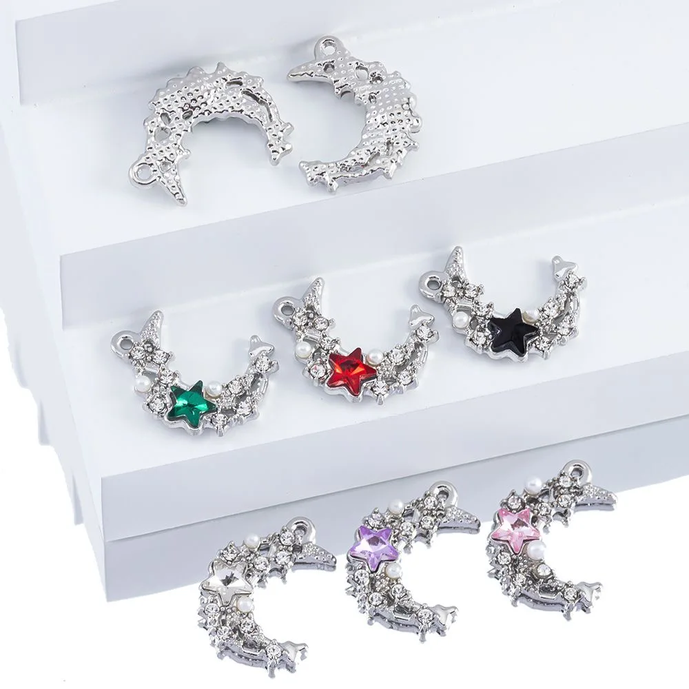 5 шт./лот 15x20 мм сплав с одним отверстием звезды и подвеска в виде луны для DIY