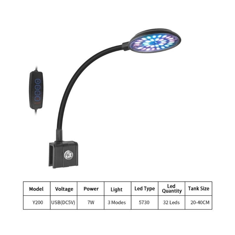 Светодиодный светильник для аквариумов 6/7 Вт освещение светодиодный с зажимом