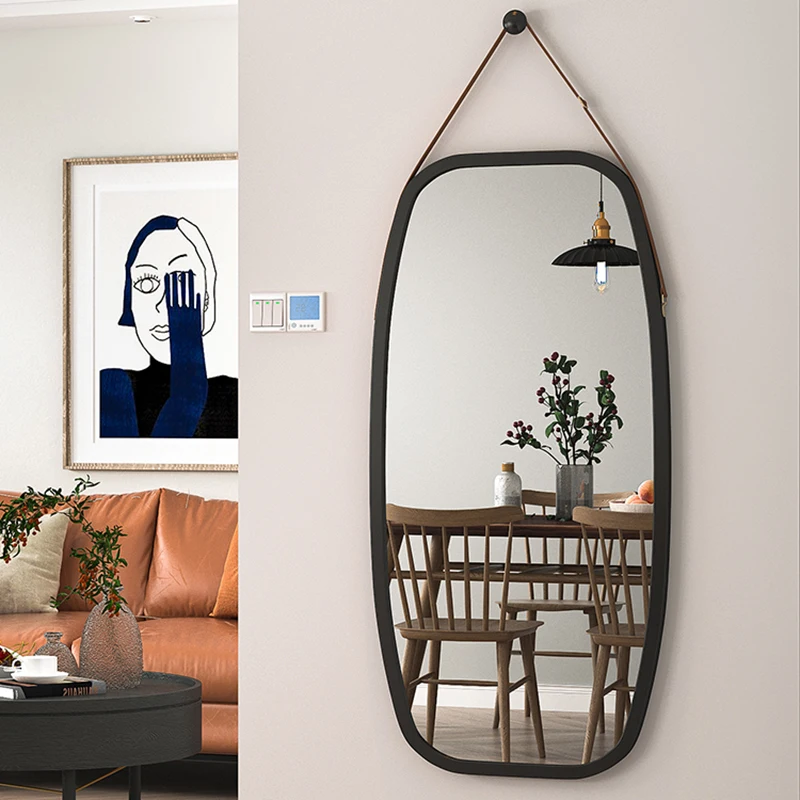 

Прямоугольное зеркало в эстетике прихожей, портативный дизайн, черное современное дизайнерское зеркало, украшение для гостиной Lustra, украше...