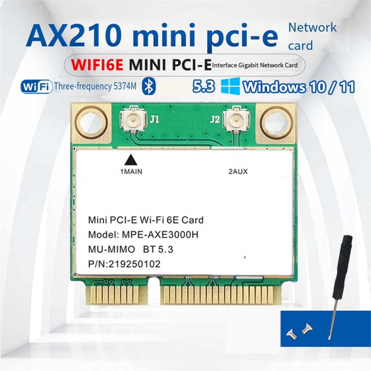 Фото A49T WiFi 6E AX210HMW Mini PCI-E Сетевая карта Wi-Fi Bluetooth 5.3 для карты AX210 Беспроводной адаптер Wi-Fi для настольного ноутбука №4