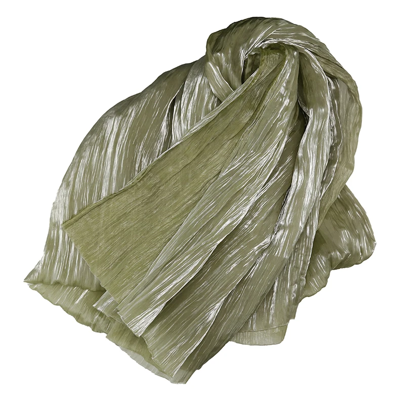 Блестящая органза ручной работы гофрированная ткань текстура кристальная пряжа