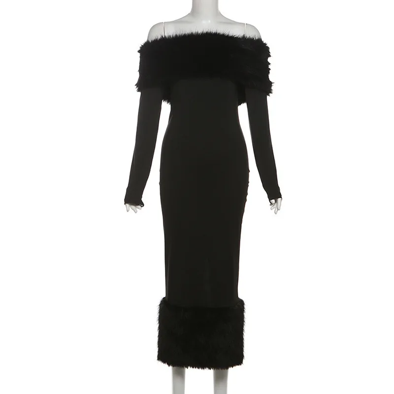 NIDANSSI пуховое платье без бретелек с открытой спиной клубное вечернее женское