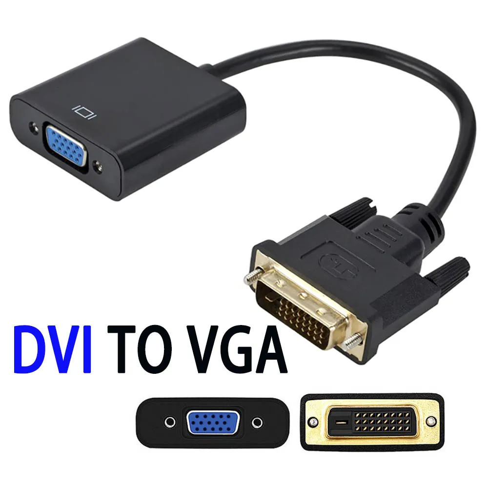 

DP MINIDP DVI To VGA Adapter Video Cable Converter 24+1 25Pin DVI-D To VGA 15Pin Active 1080P For Projector TV PS3 PS4 PC