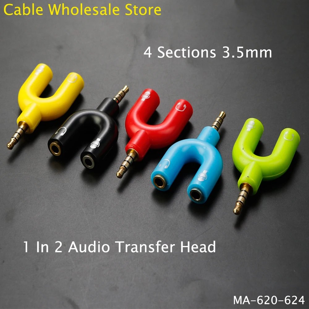 

3.5mm Stereo Frequency Y Splitter Microphone And Audio Headphones 1 In 2 U-Shaped Jack Earphone Accessories For Xiaomi Samsung