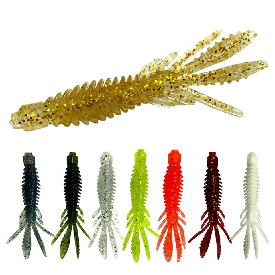 

10pcs Fishing Lure Worms 6.5cm 7.5cm Soft Wobblers Shrimp Lure Silicone Bait Wobbler for Bass Fishing Tackle