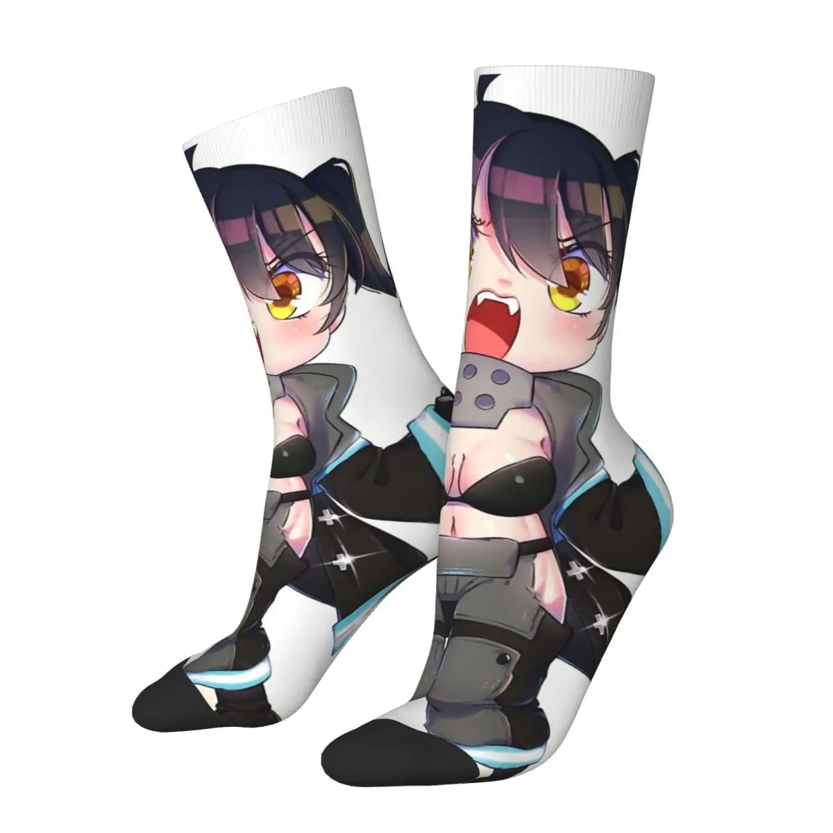 

Hip Hop Vintage Kotatsu Tamaki Crazy Men's compression Socks Unisex Anime Enen no Shouboutai Harajuku Seamless Printed Crew Sock