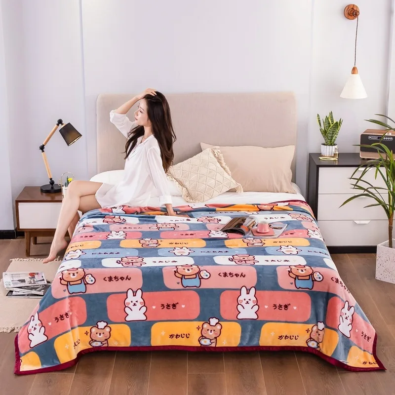 

Cute Cartoon Flowers 15 Color Large Big Milk Velvet Blanket Fleece Blankets Throw Sheet Warm Soft Cover Home Office School Sleep