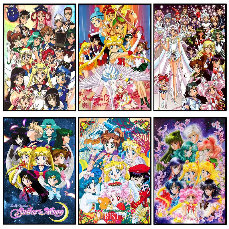 

Japanese Classic Anime Sailor Moon Wall Art Canvas Painting Canvas Poster and Print Living Room Decor Wall Picture (Unframed)