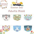 Маска одноразовая для взрослых на День Пасхи, мультяшный кролик, маска для лица, косплей на Хэллоуин, 10 шт.