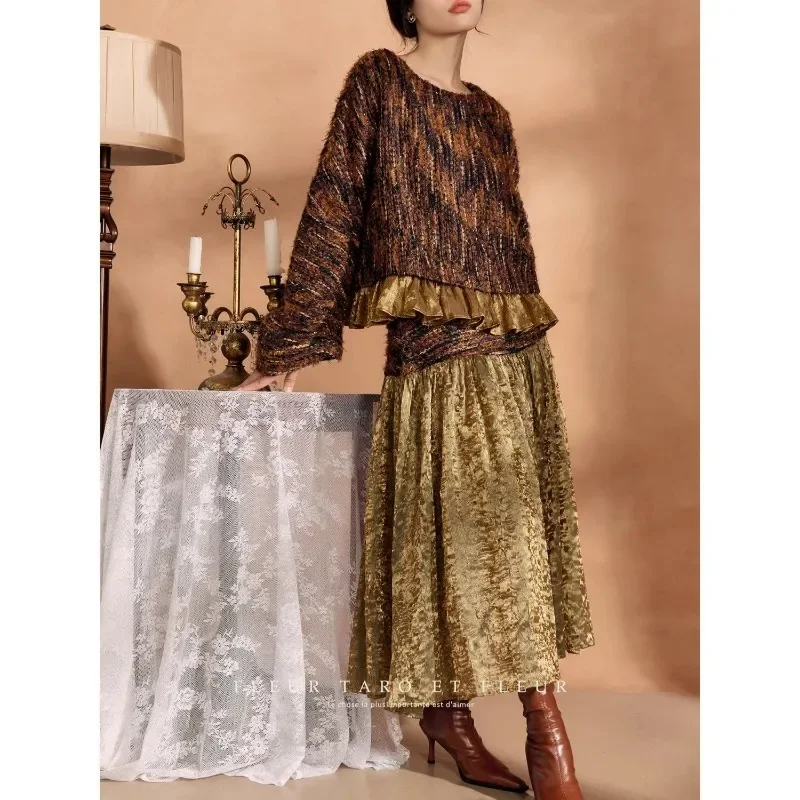 MiiiiX костюм во французском стиле ретро с круглым вырезом свободный шерстяной