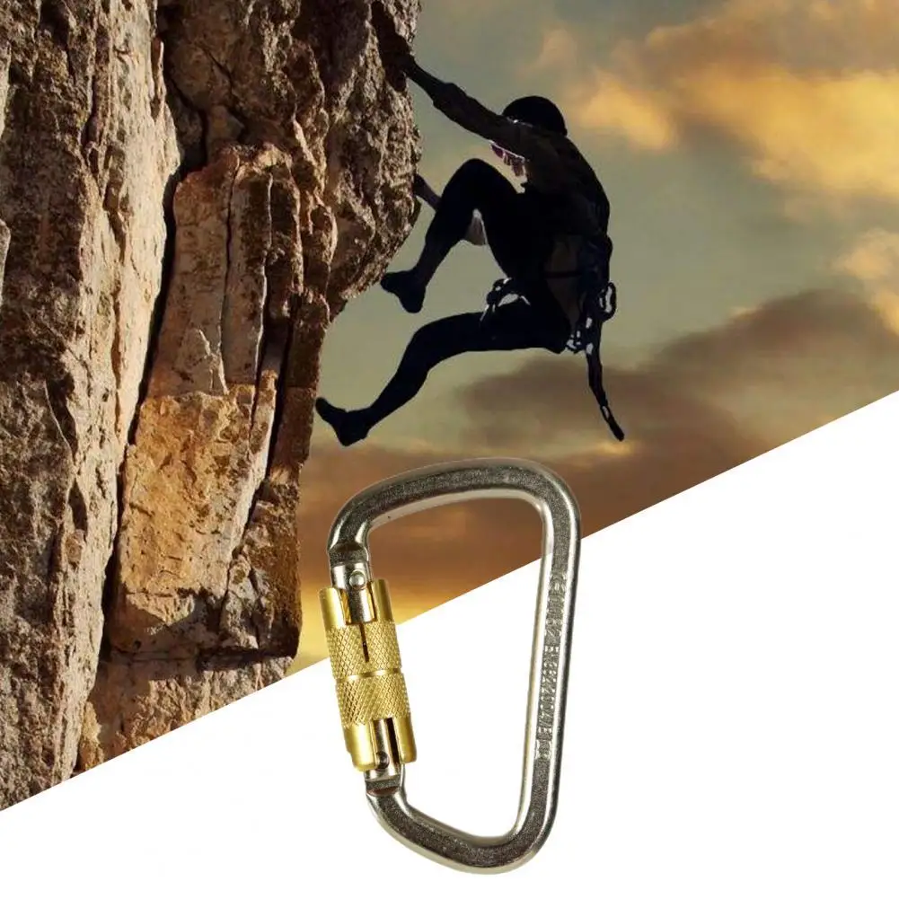 

D Shaped Carabiner Anti-rust High Hardness Alloy Steel Safety Climbing Rock Outdoor Accessories