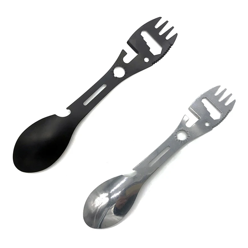 

Мультитул 10 в 1, столовые приборы, искусственная открывалка для банок, Мультитул, ложка, уличная Многофункциональная портативная посуда