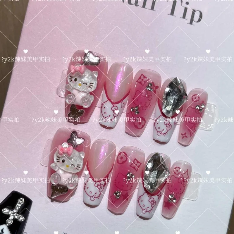 Sanrios девушка мультфильм сладкая Аврора французская длинная трапеция Hellokittys патч