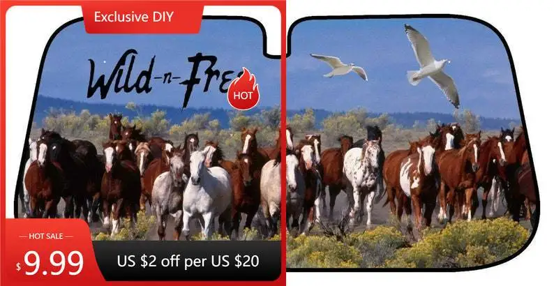

Horses on your car window sunshade choose , nice designs , the real horsepower keep your car cool protect interior from UV Rays