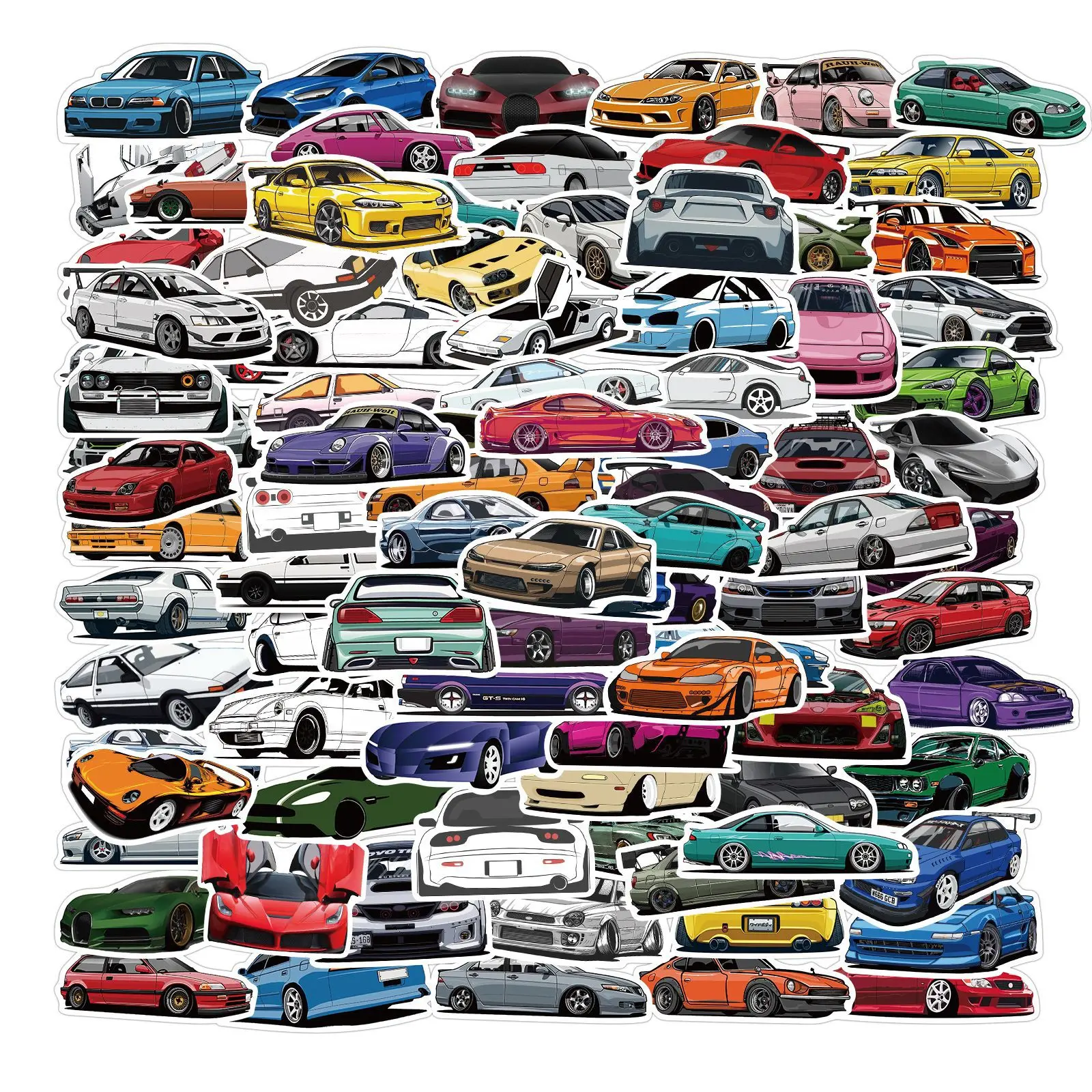 10/30/50/100PCS JDM Retrofit Racing Car Graffiti Stickers Laptop Guitar Luggage Skateboard Bike Waterproof Sticker Decal Kid Toy