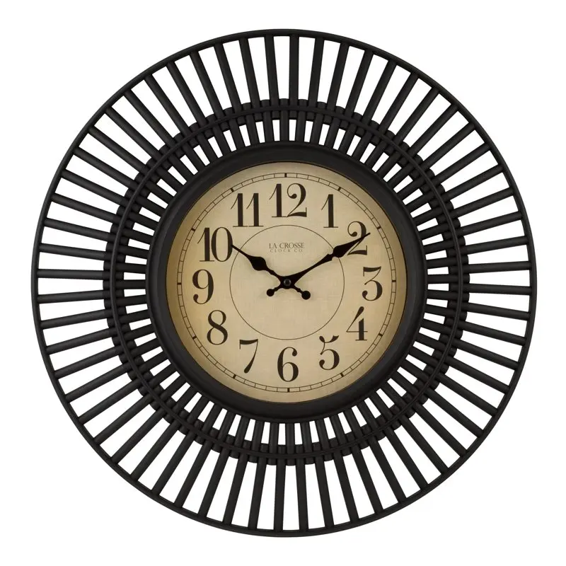 

La Crosse Clock 20-inch Covington Contemporary Black Quartz Analog Wall Clock, 404-3051